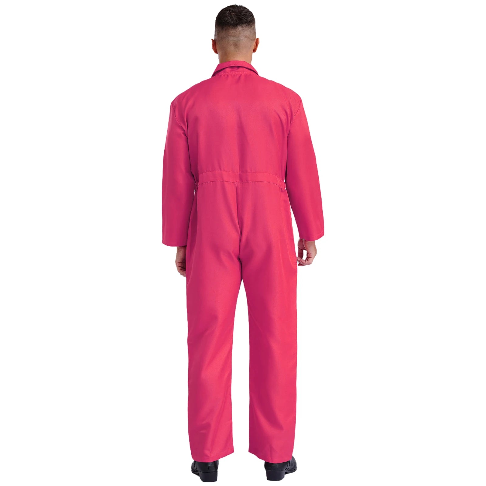 Mens Wear Button-up Work Coveralls Jumpsuit Resistant Overalls Costume Turn-down Collar Bodysuit Long Sleeve Workshops Uniforms