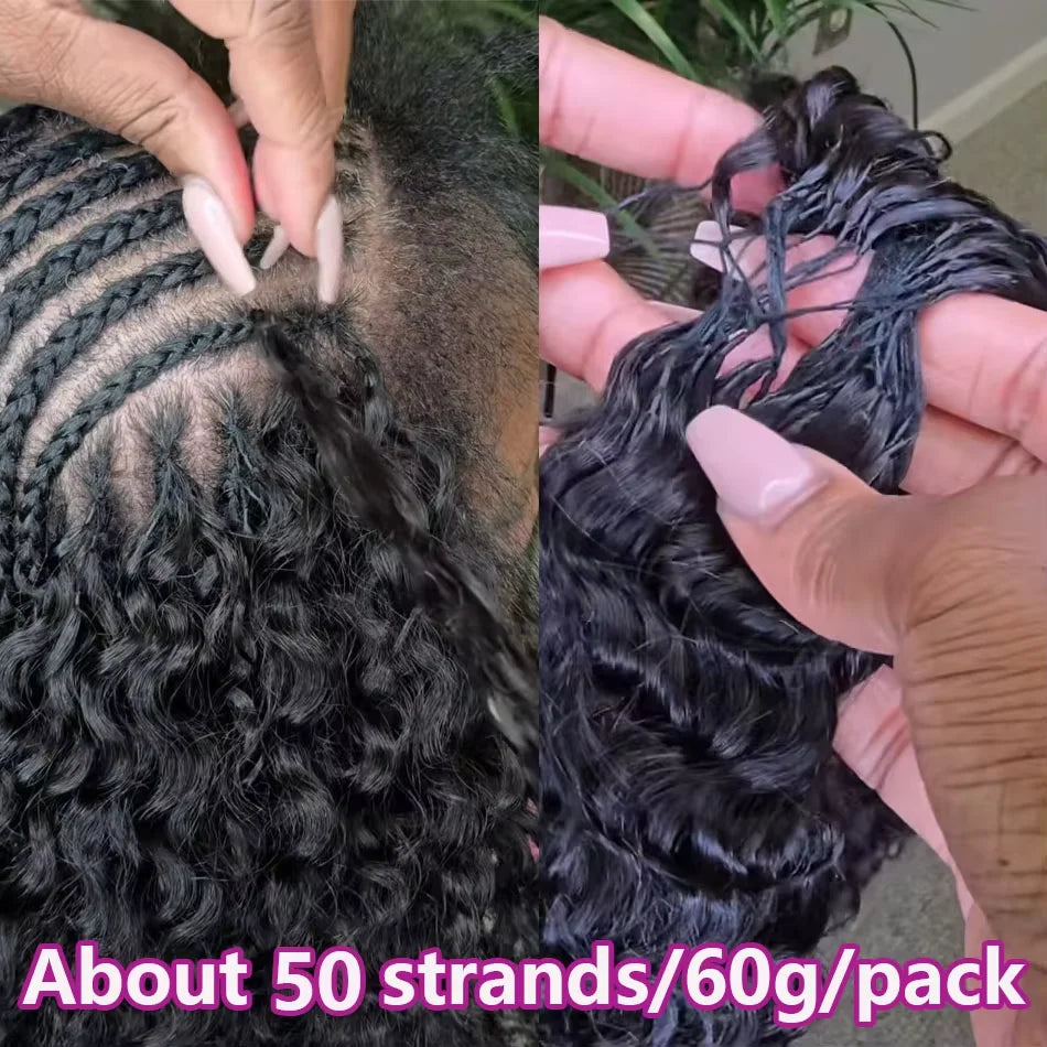 12A Afro Kinky Curly Crochet Human Hair Extensions Knotless Redivided Small Spirals Curly Feather Hair Extensions For Braiding