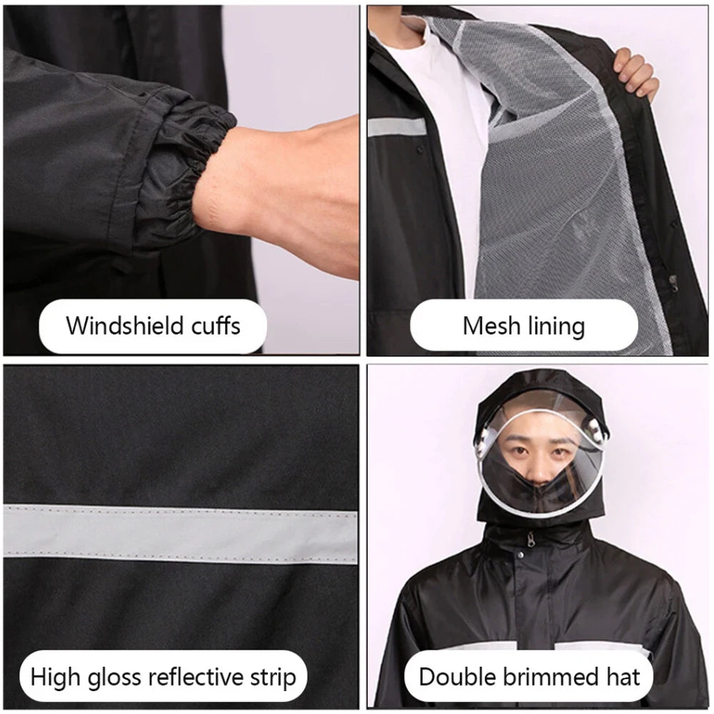 Rain Suit for Men Women Jackets Pant Gear Waterproof Motorcycle Hivis Raincoat