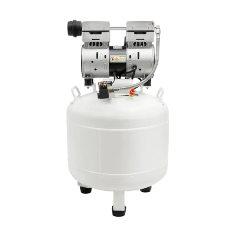 Medical air compressor for hospitals and dental clinics: 40L oil-free portable quiet air pump, 110V commercial-grade, stainless