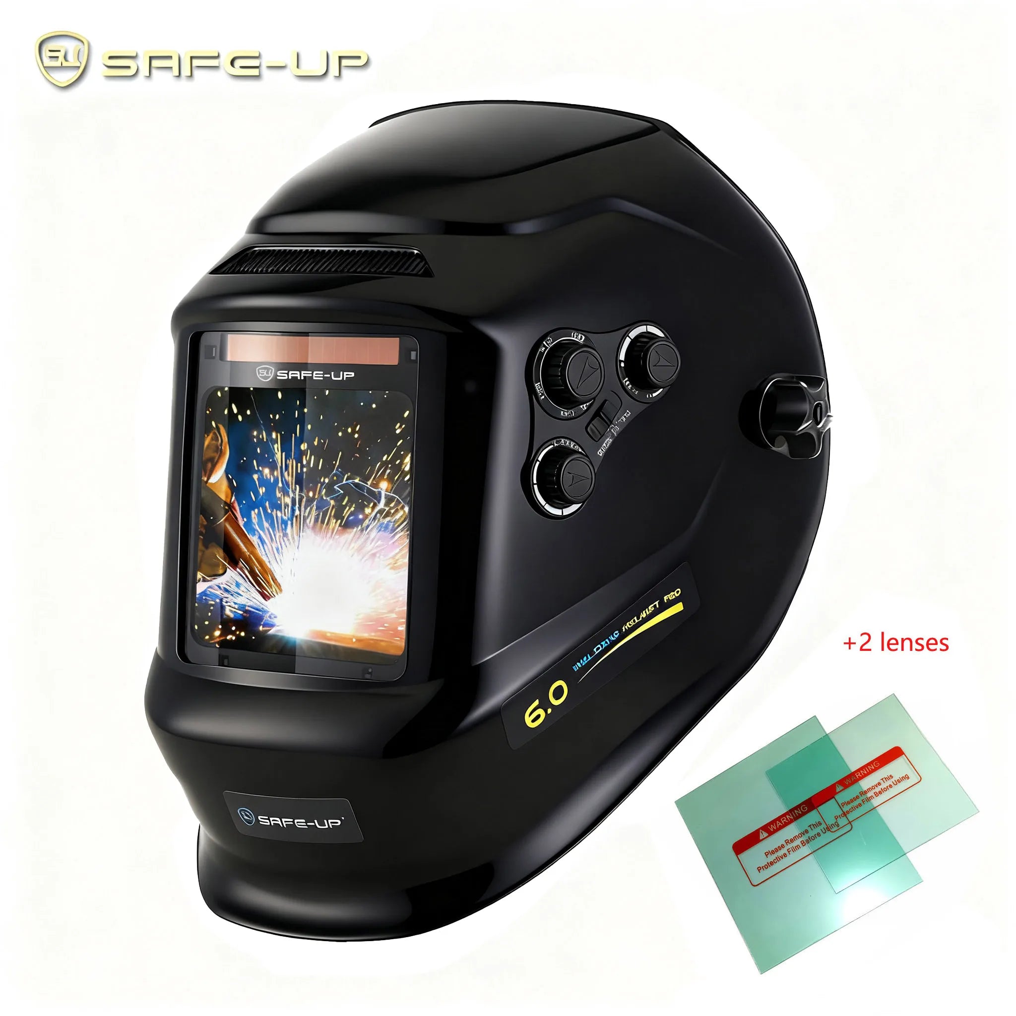 CE Welding Mask Auto Darkening Welding Helmet Large View 3.93"×3.81" True Color 4 Sensors for MIG TIG Welder Machine 1/1/1/1