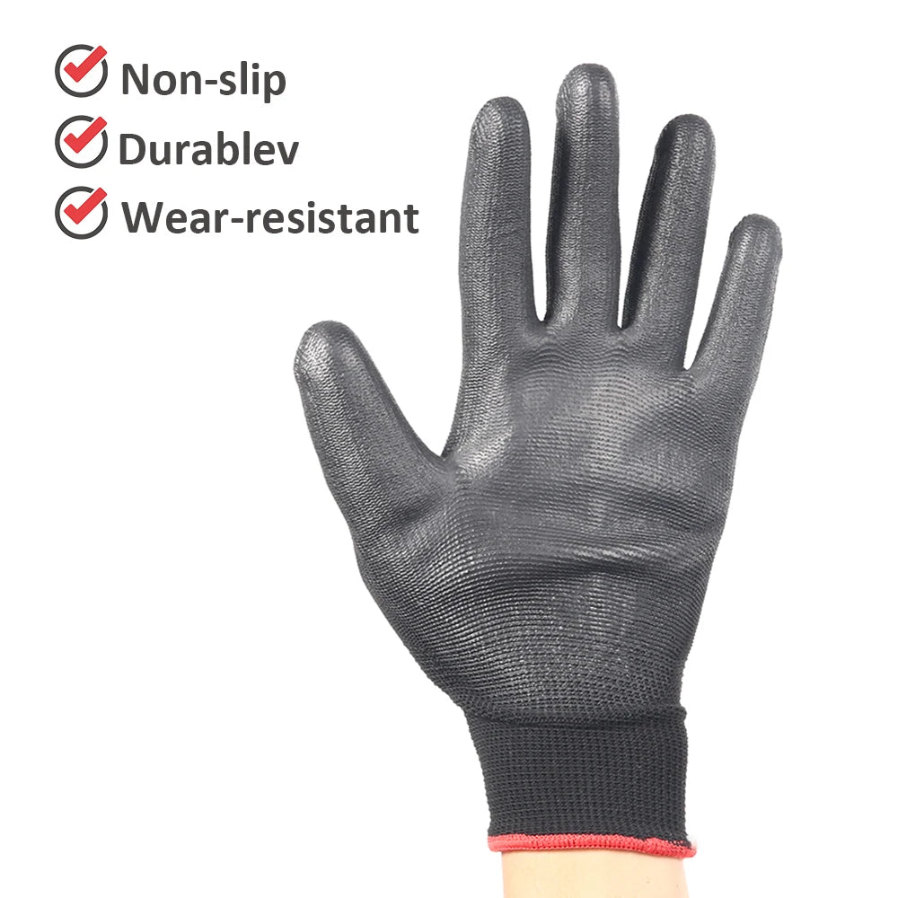 10/30 Pair Logo Free Polyurethane Gloves Safety Work Gloves Repair Gloves Palm Coated Gloves Carpenter Repairman Supplies