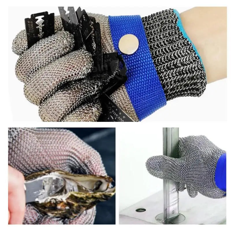 Anti-cut Gloves Safety Cut Proof Stab Resistant Stainless Steel Wire Metal Mesh Butcher Hand Protect Meat Cut-Resistant Gloves