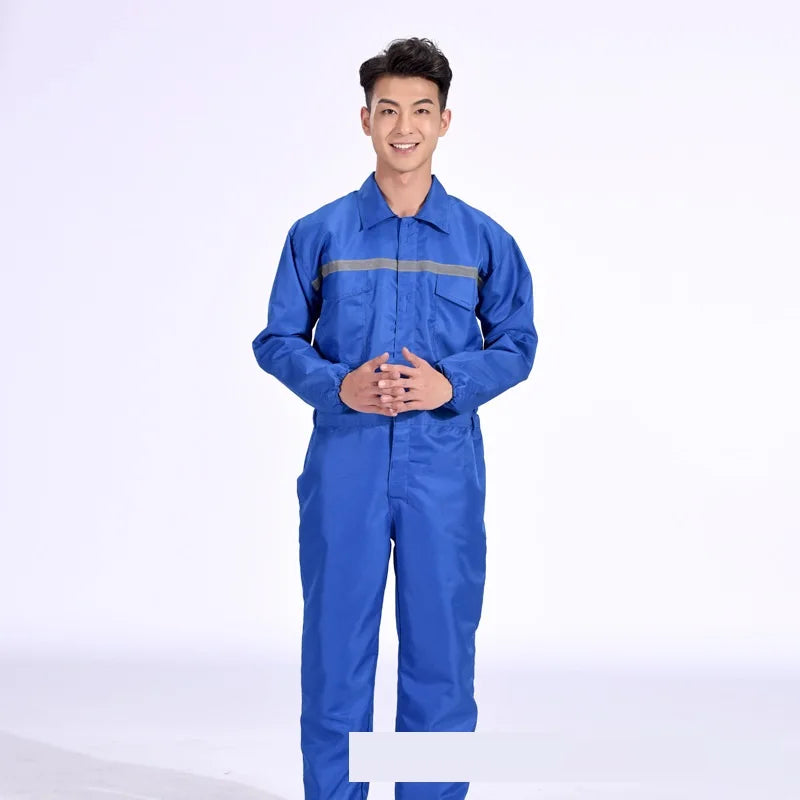 Reflective safety work overall Hi VIS painter working jumpsuit auto repairman mechanical labor coverall warehouse staff coverall