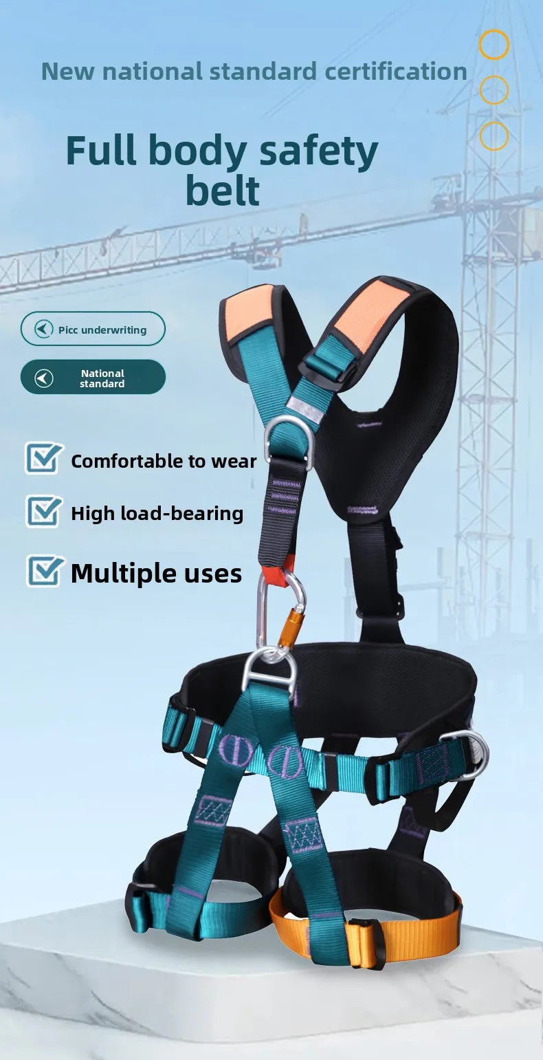 High Altitude Work Safety Harness 5-Point Full Body Safety Belt Outdoor Climbing Mountaineering Construction Rescue Equipment