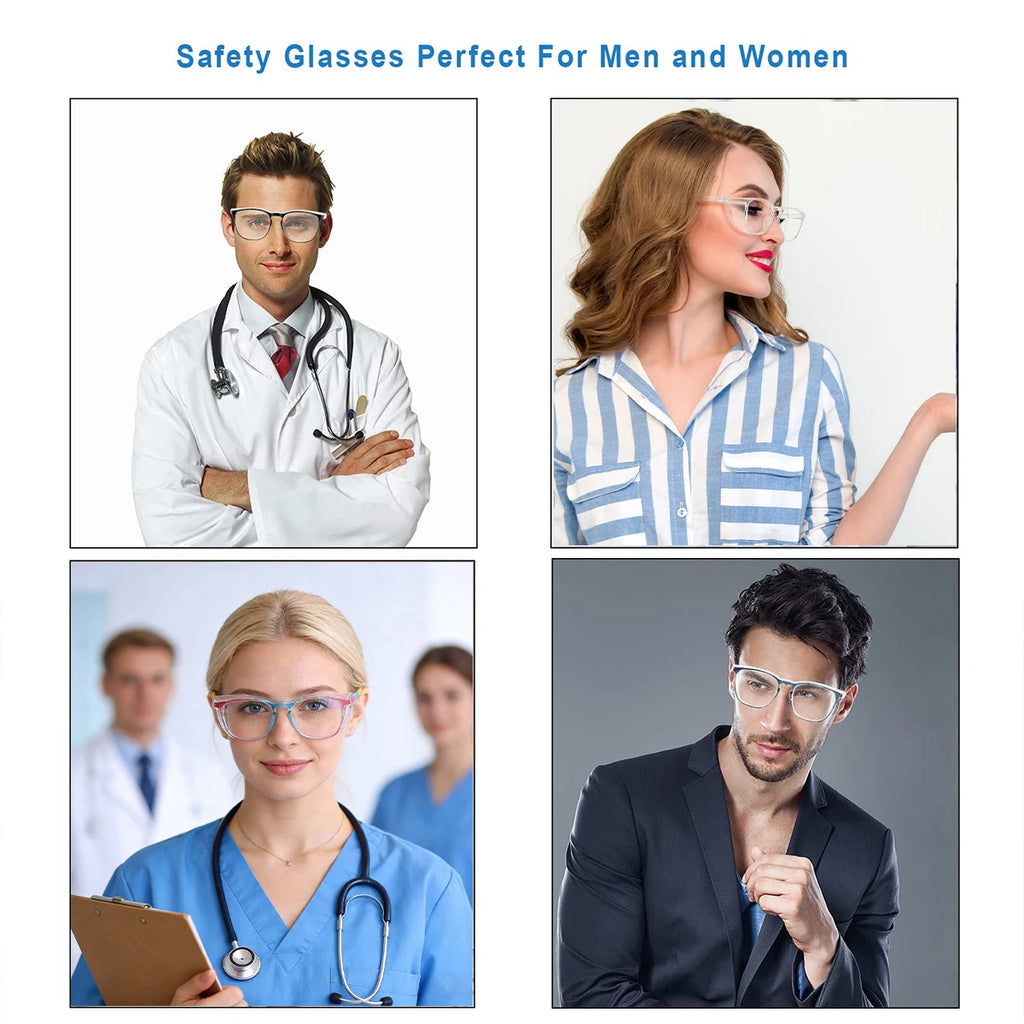 Stylish Safety Glasses Goggles, ANSI Z87+ Anti Fog Safety Goggles Blue Light Blocking Protective Eyewear for Nurses HM9