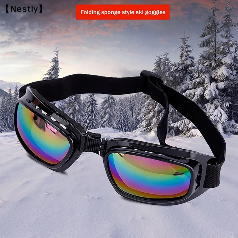 Safety Goggles Motorcycle Glasses Folding Glasses Anti Fog Windproof Sandproof Ski Goggles Off Road Racing Cycling Eyewear〔Nest〕