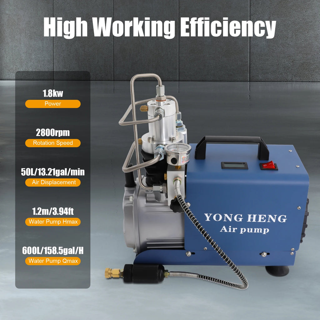 High Pressure Air Compressor Pump 4500PSI 1.8KW Electric Air Pump with Dual Cooling Water & Air for Leak Detection