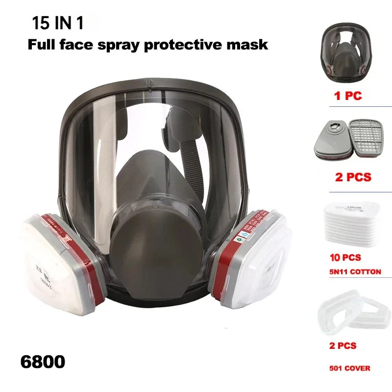 Full Face 6800 Gas Mask Spray Protective Mask Industrial Gas Mask Respirator New Type Gas Mask Formaldehyde Protection