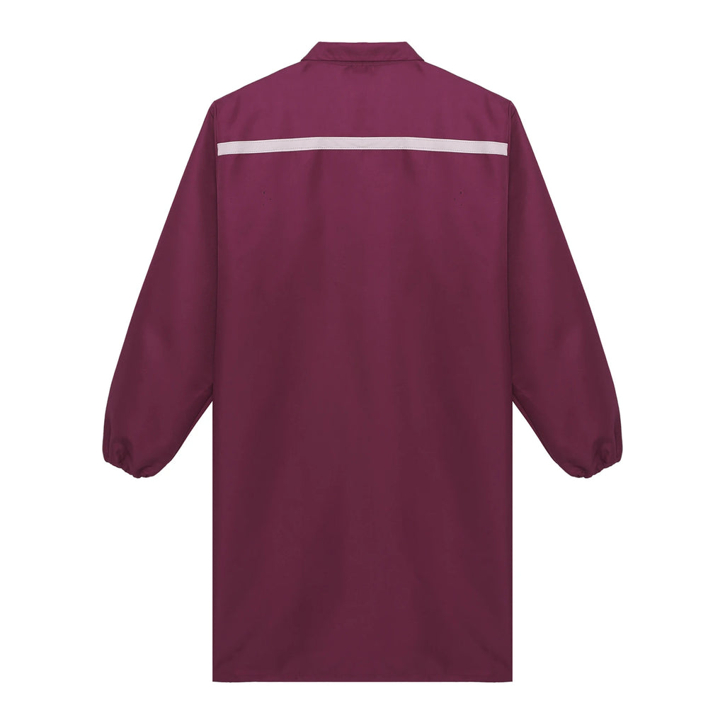Mens Womens Factory Workshop Uniform Long Sleeve Pockets Button-up Coverall Reflective Strips Long Workwear Wear-resistant Coat