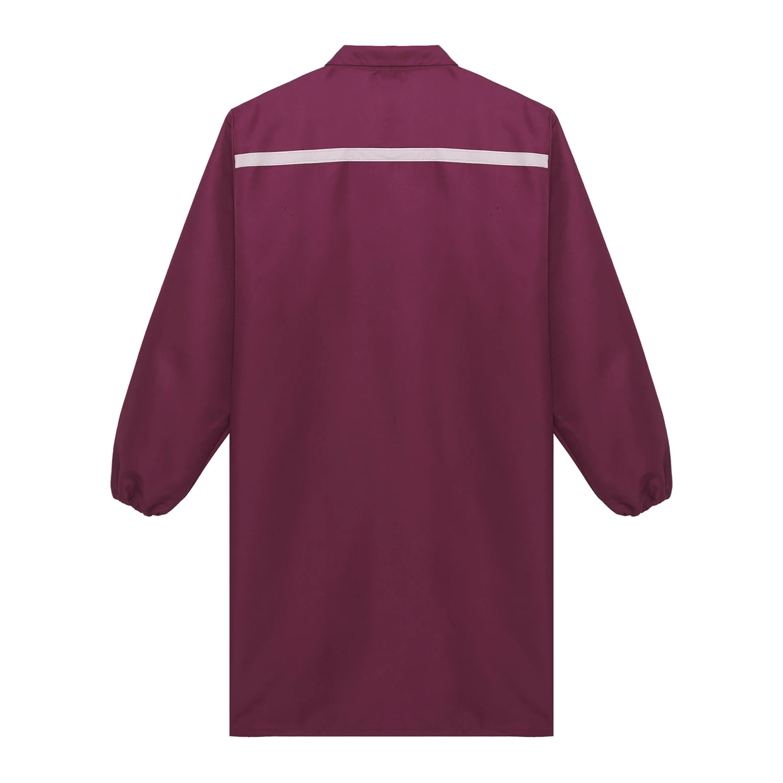 Mens Womens Factory Workshop Uniform Long Sleeve Pockets Button-up Coverall Reflective Strips Long Workwear Wear-resistant Coat