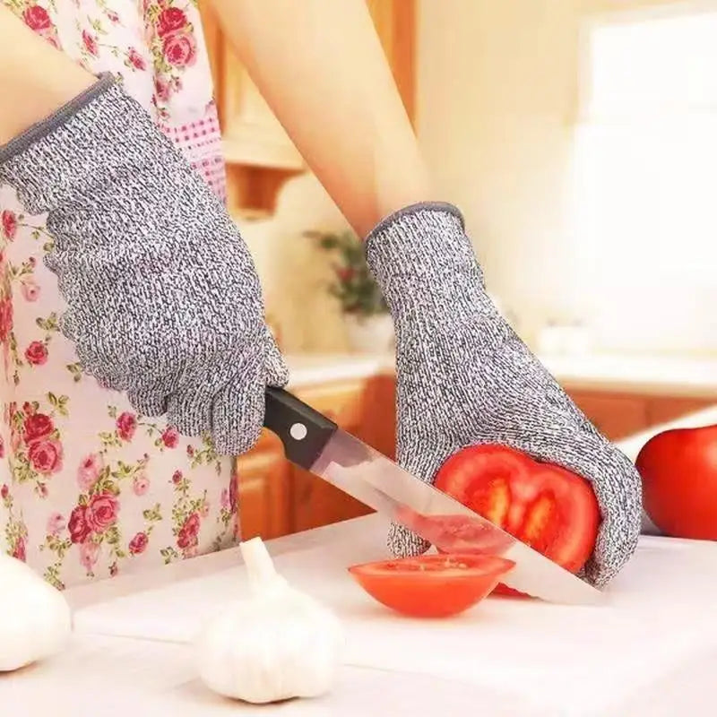 1 Pair Cut Resistant Gloves HPPE Level 5 Abrasion Resistant Carpentry Kitchen Knife Fish Grabbing Slip Resistant Hand Protection
