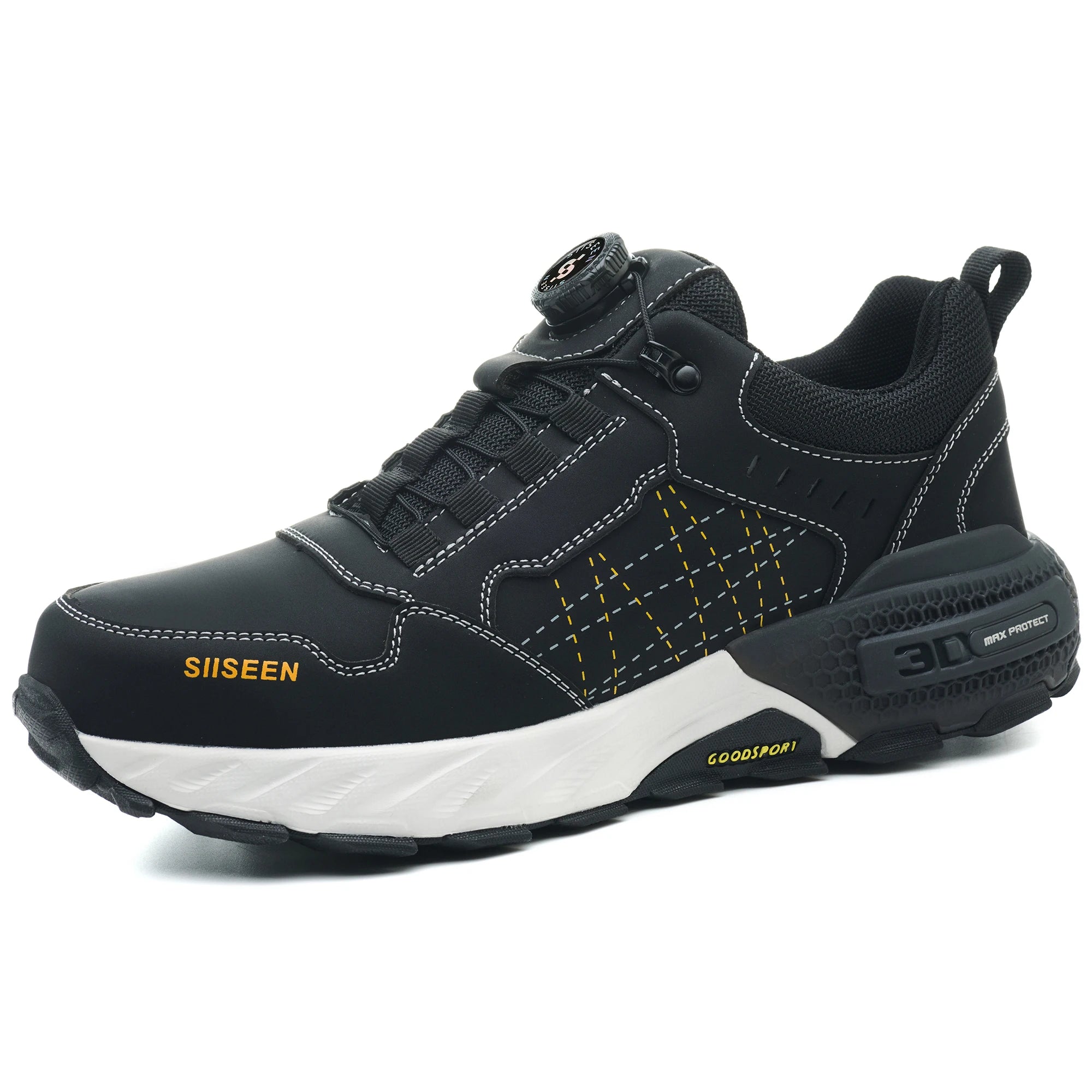 Men's Steel Toe Safety Shoes Anti-Puncture Anti-Slip Wear-Resistant Industrial Work Footwear Fashionable Men's Foot Protection