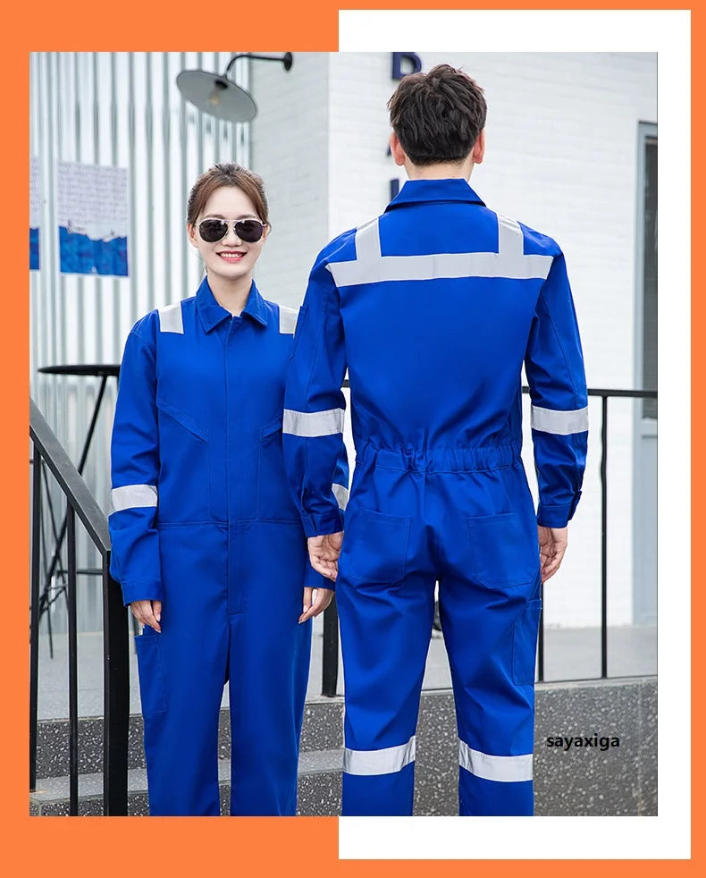 High Temperature Resistant Uniform Anti-static Flame Resistant Coveralls Hi Vis Safe Clothing Cotton Work Overall Welding Suit
