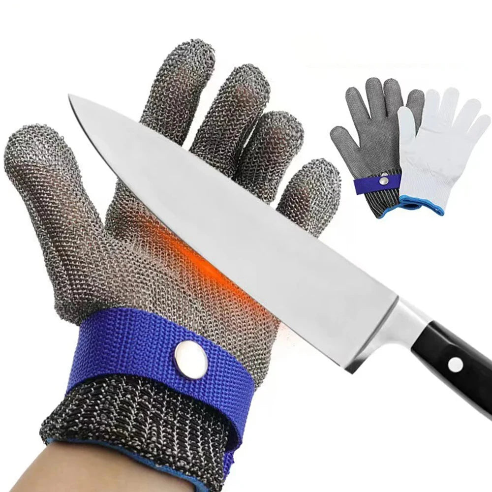 Stainless Steel Gloves Anticut Safety Cut Resistant Hand Protective Metal Glove Meat Mesh For Butcher Wire Knife Proof Cut Glove