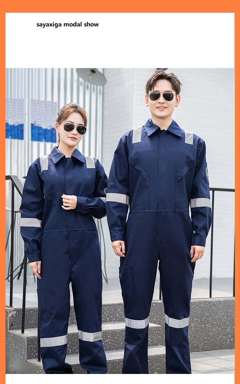 High Temperature Resistant Uniform Anti-static Flame Resistant Coveralls Hi Vis Safe Clothing Cotton Work Overall Welding Suit