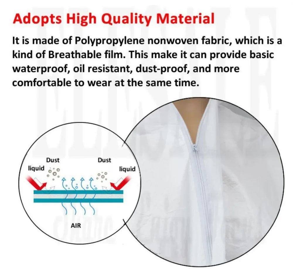 Protective Work Safety Suit Disposable Waterproof Oil-Resistant Clothing Spary Painting Cover All Protection Clothes Coverall