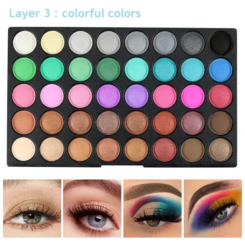 120 Color Eye Makeup,3-in-1 Eyeshadow Palette,Matte Shimmer Highly Pigmented Long Lasting Waterproof Eye Shadow for Festival