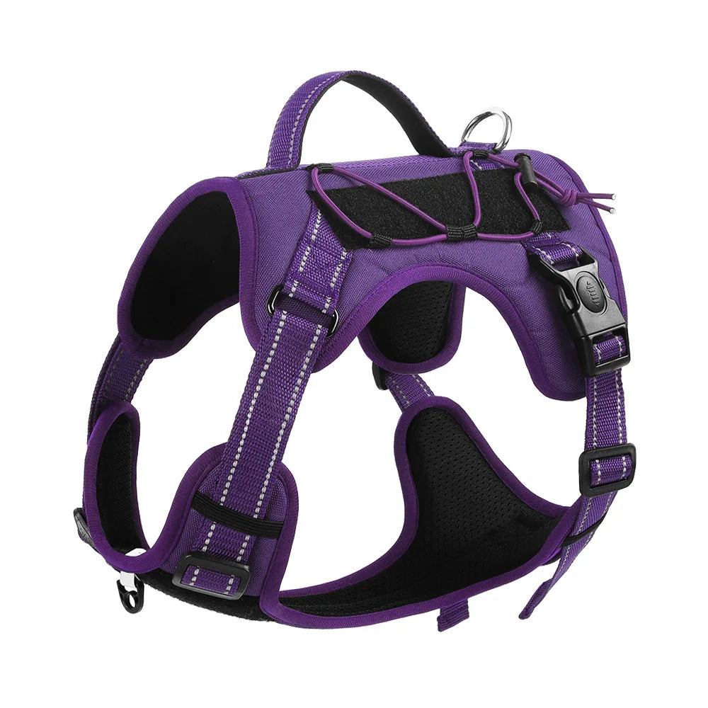 Dog Harnesses Leads Vest Type Pet Harness Large Dog Harness Explosion-proof Reflective Dog Tactical Harness
