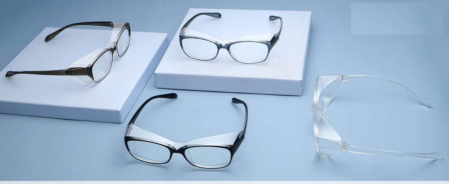PPE 1 Pack Safety Glasses for Men and Women, Lab Goggles, UV Protection ANSI Z87 Anti-fog Eyewear Clear Wraparound