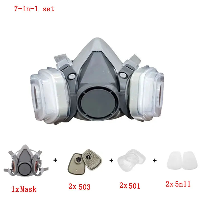 6200 Dust Mask Half Face With 503 5N11 Particle Filters Goggles Set For Industrial Labor Dust Paint Spray Decoration Grinding ﻿