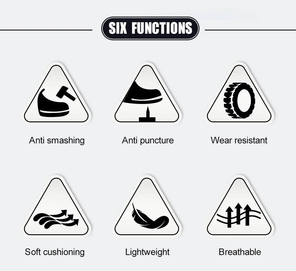 Men's Steel Toe Safety Shoes Anti-Puncture Anti-Slip Wear-Resistant Industrial Work Footwear Fashionable Men's Foot Protection