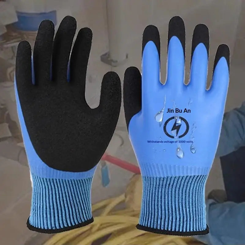 New 1 Pair Withstanding Voltage 1000V High Elasticity Glove Safety Protective Blue Electrician Insulating Gloves