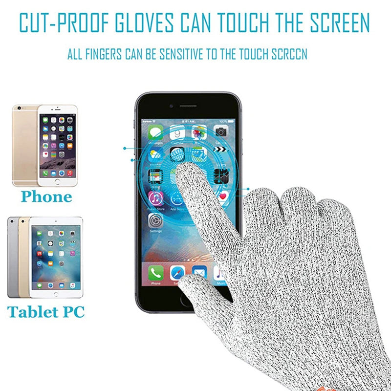 New Anti- Anti-cut Glass Cutting Gloves HPPE Level 5 Safety Anti Cut Gloves High-strength Industry Gardening Multi-Purpose