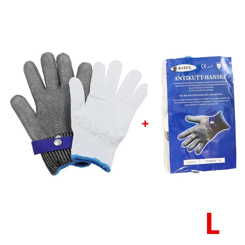 Stainless Steel Gloves Anticut Safety Cut Resistant Hand Protective Metal Glove Meat Mesh For Butcher Wire Knife Proof Cut Glove