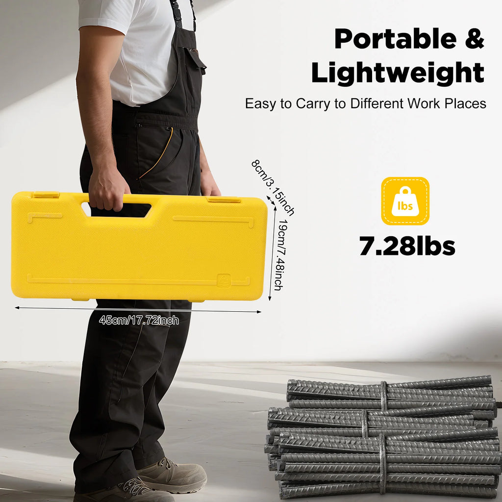 8Ton Portable Hydraulic Rebar Cutter with Toolbox, Handheld Rebar Shear for 0.16-0.63 Inch Steel Bars, No Installation