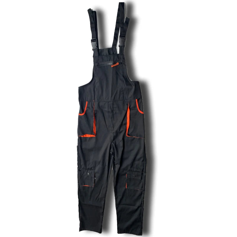 Reflective Bib Overalls Mens Women Work Clothing Protective Coveralls Strap Jumpsuit Multi Pockets Uniform Sleeveless Cargo Pant