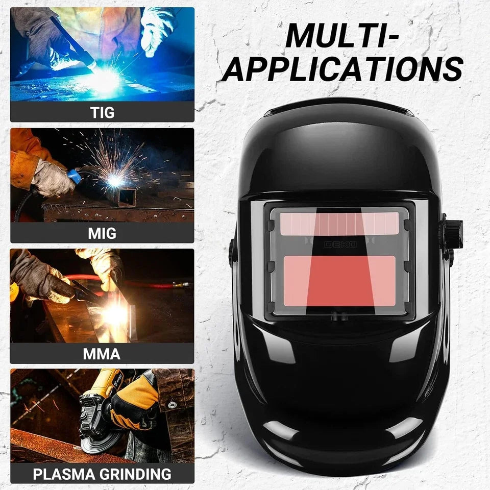 Welding Helmet Solar True Color Auto Darkening Welder Mask Adjustment Large View protective helmet For Arc Weld Grind Cut