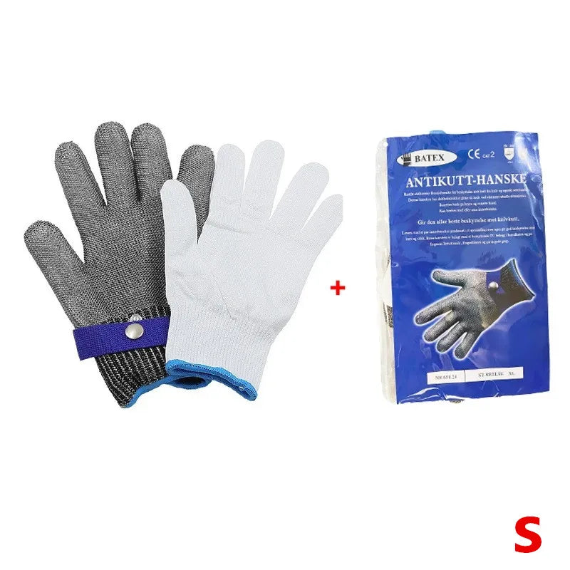 Stainless Steel Gloves Anticut Safety Cut Resistant Hand Protective Metal Glove Meat Mesh For Butcher Wire Knife Proof Cut Glove