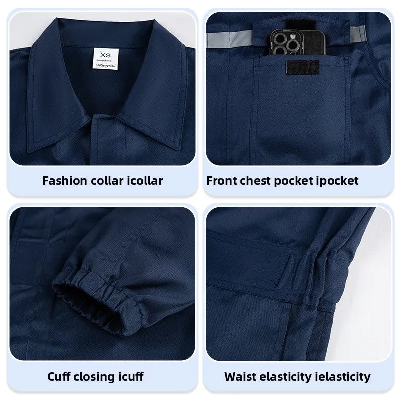 Men's reflective overalls, wear-resistant and dirt-resistant, shipyard workshop construction safety and labor protection overall