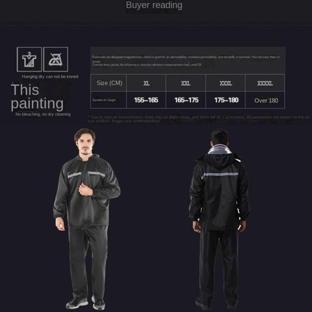 Rain Suit for Men Women Jackets Pant Gear Waterproof Motorcycle Hivis Raincoat