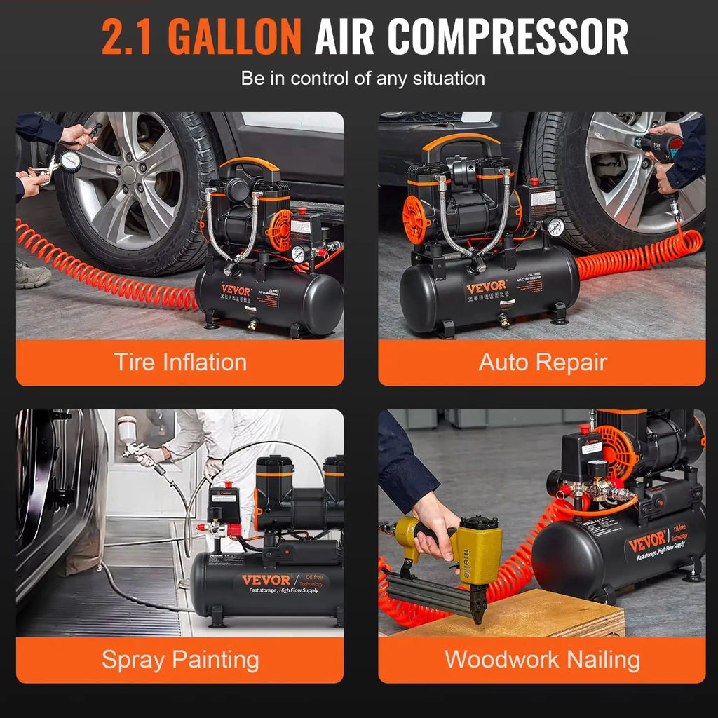 Venor Silent Air Compressor - Quiet, Oil-Free & Portable