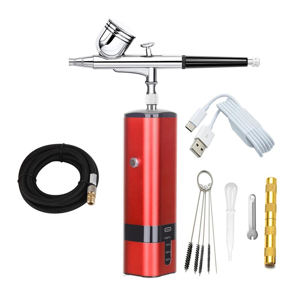 Rechargeable Wireless Cake Decoration Powerful Tools Mini Air Brush Painting Decorating Airbrush Tan Master Compressor Kits