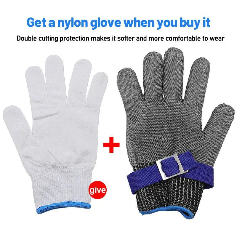 Stainless Steel Gloves Anticut Safety Cut Resistant Hand Protective Metal Glove Meat Mesh For Butcher Wire Knife Proof Cut Glove