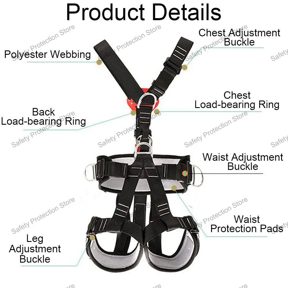 Aerial Work Climbing Safety Harness Full Body Construction Safety Belt Outdoor Rock Mountaineering Protection Survival Equipment