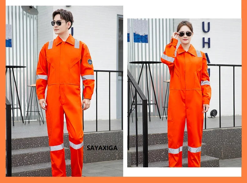 High Temperature Resistant Uniform Anti-static Flame Resistant Coveralls Hi Vis Safe Clothing Cotton Work Overall Welding Suit