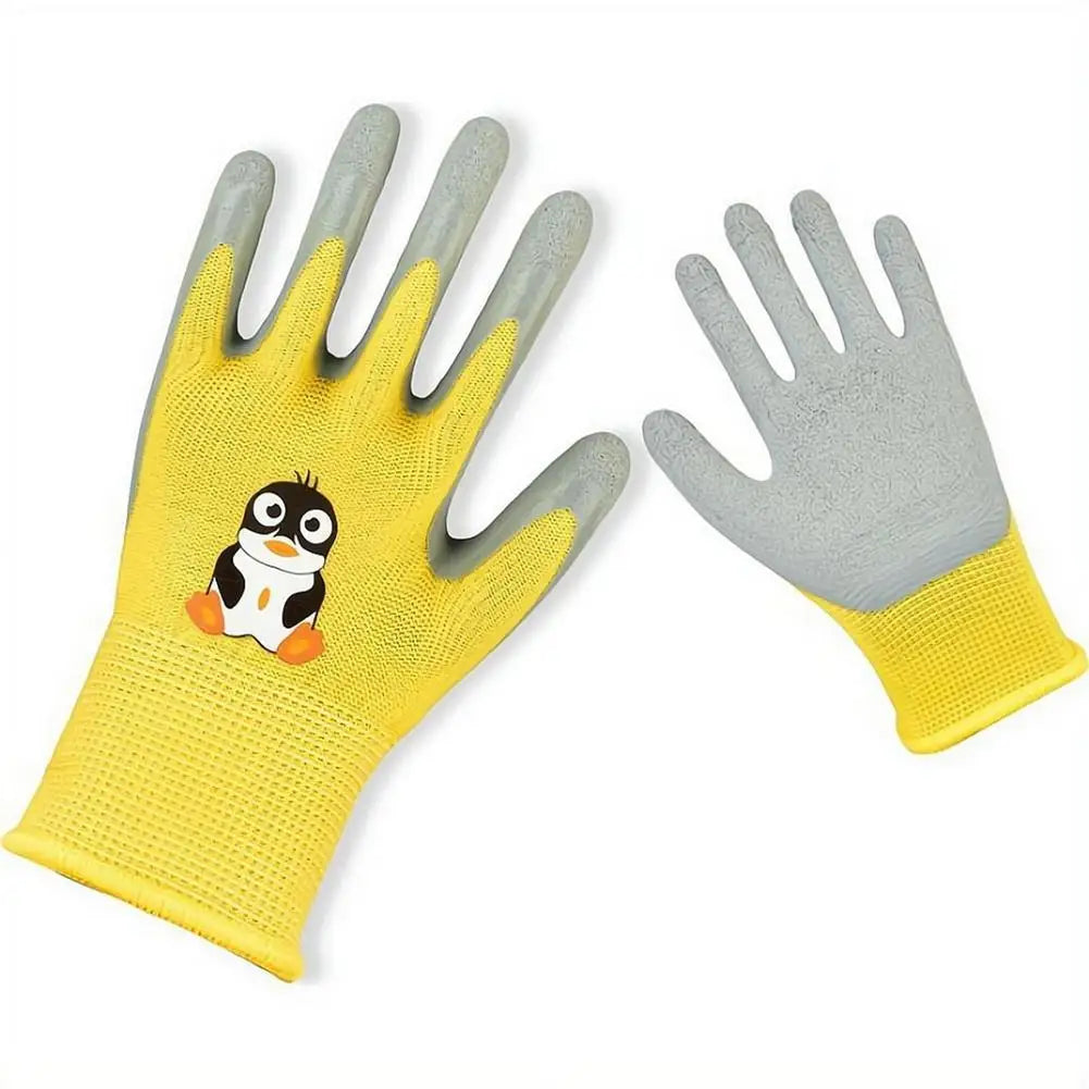 Kids Durable Waterproof Garden Work Gloves Non-Slip Children Safety Yard Work Gloves Portable Garden Supplies Gardening Gloves