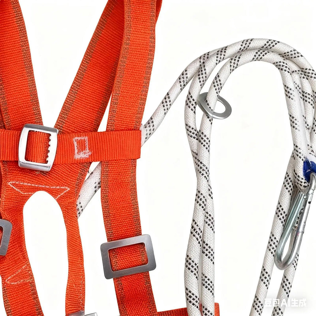 Adjustable Safety Harness Fall Protection, Double-Strap Full Body Harness for Window Cleaning, Warehouse, Construction & Work