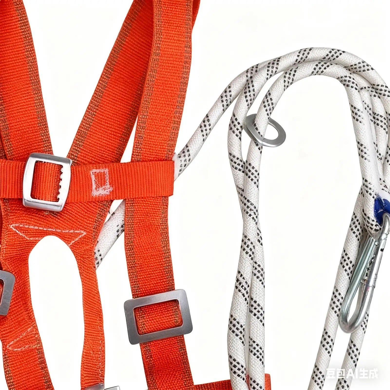 Adjustable Safety Harness Fall Protection, Double-Strap Full Body Harness for Window Cleaning, Warehouse, Construction & Work