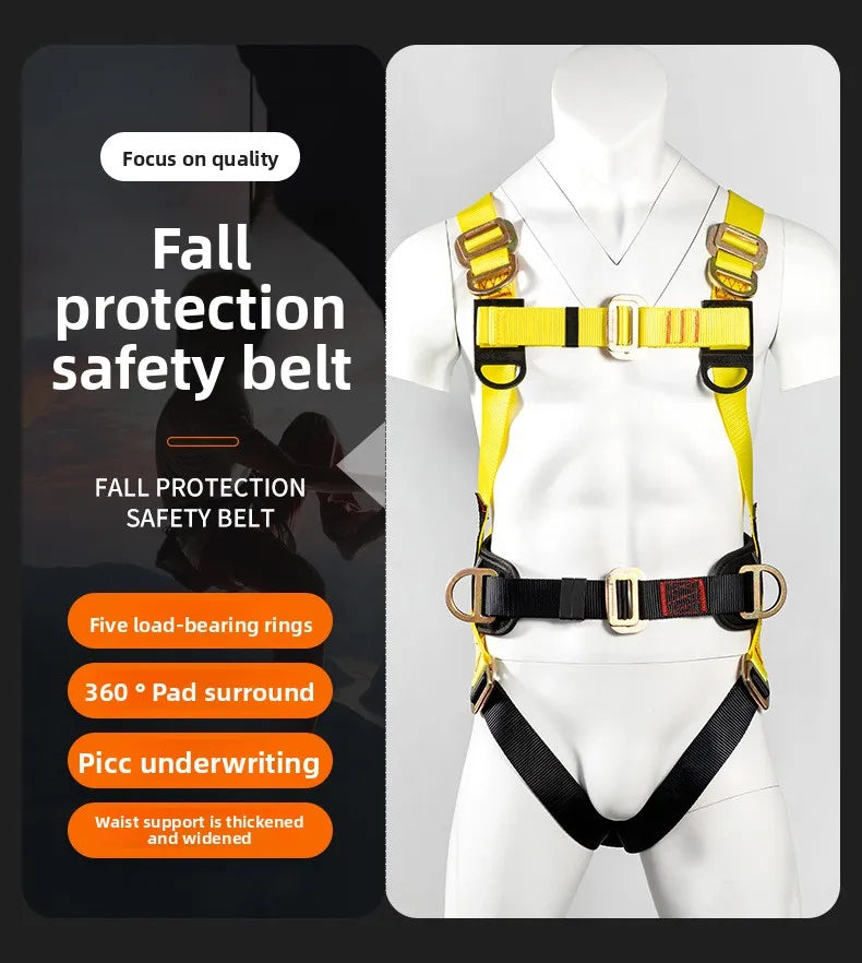 Aerial Work Safety Belt Full Body Five Point Harness Safety Rope for Outdoor Climbing Training Construction Protection Equipment