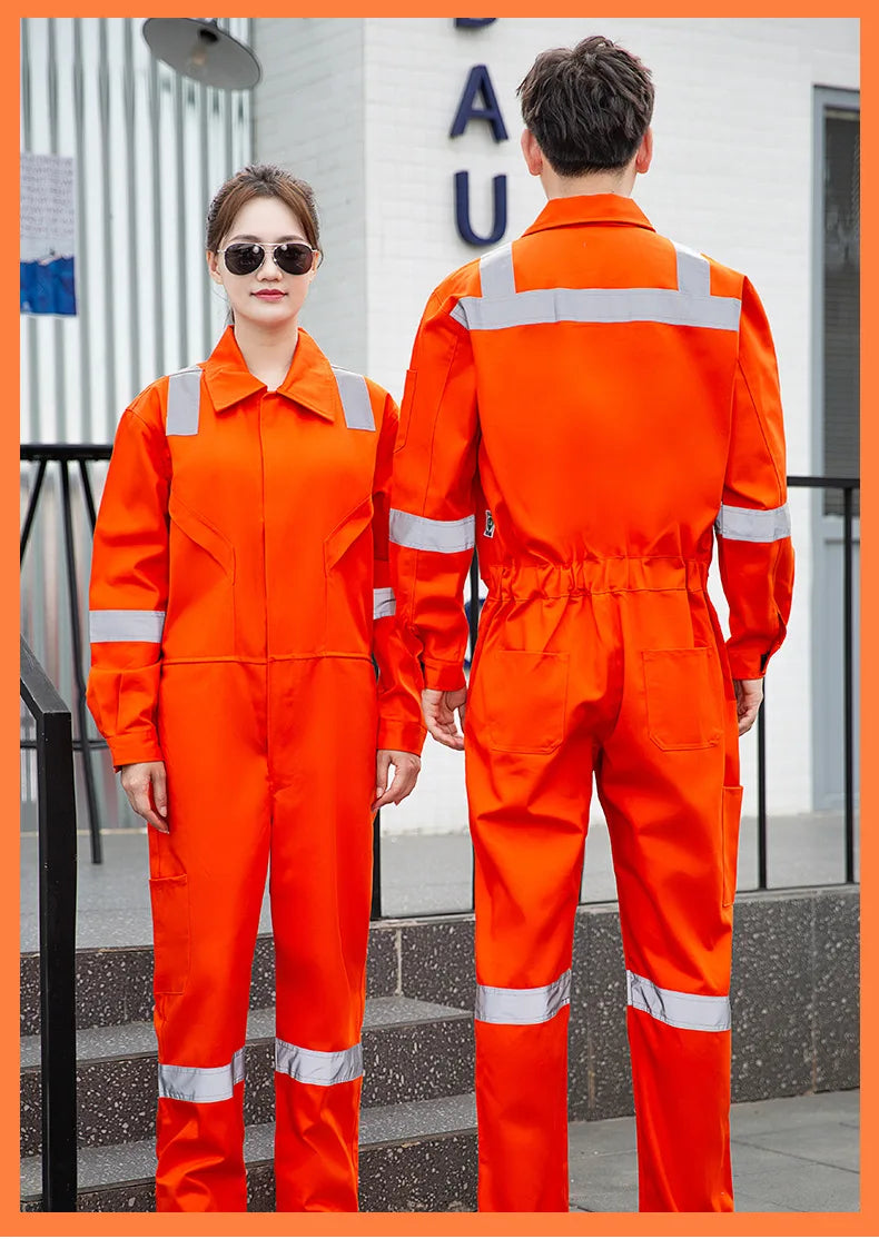 High Temperature Resistant Uniform Anti-static Flame Resistant Coveralls Hi Vis Safe Clothing Cotton Work Overall Welding Suit