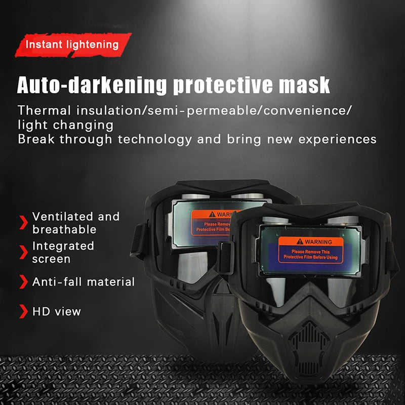 Auto Darkening Welding Helmet Welder Protector Helmet Detachable Welding Mask Head-mounted Breathable Welding Protector Helmet