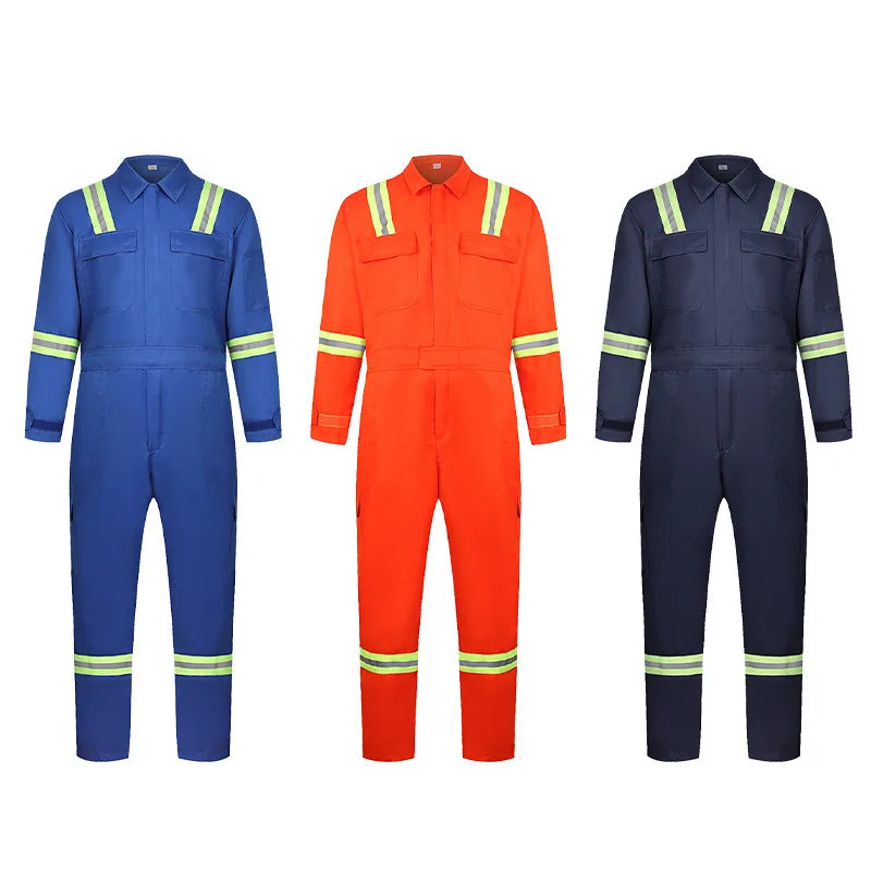 Hi Vis Work Overall Auto Repair Workshop Welding Suit Mechanic Uniform Coal Miner Mariner Porter Coverall Reflective Safety Suit