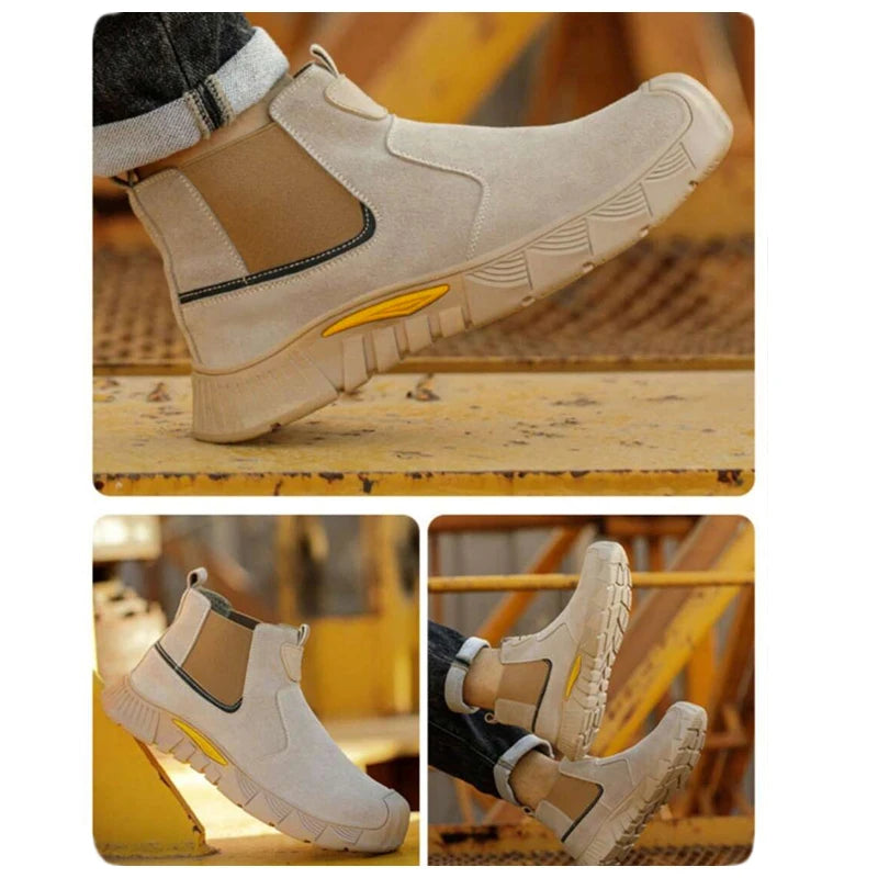 Steel Toe Safety Shoes for Men Women Slip Resistant Work Shoes Sneaker Outdoor Protective Work Shoes Outdoor Security Boots Men