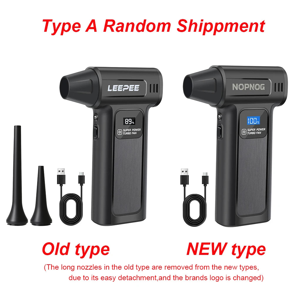 Portable Air Compressor For Car Snow Blowing Dust Removal Turbo Blower Fan Air Duster Camping BBQ Blower Inflator 130/150K RPM