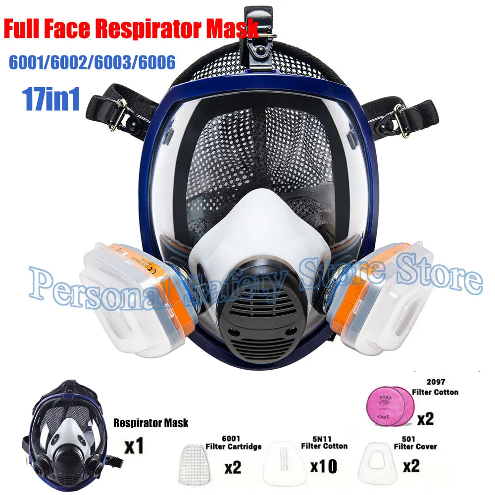 Chemical Gas Mask 6800 Dust Respirator Anti-Fog Full Face Mask Filter For Industrial Acid Gas, Welding Spray Paint Insecticide